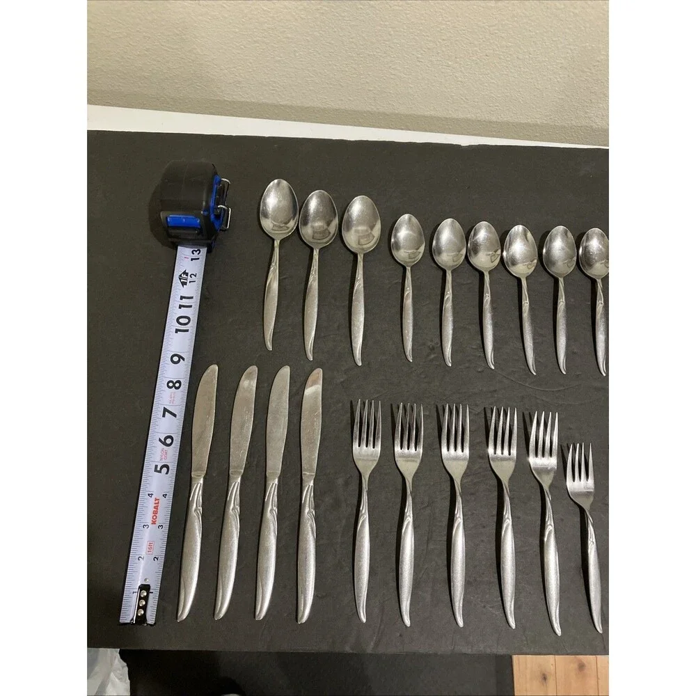 Vintage Flatware Utensils Seneca Stainless Present Hong Kong 22 Pc